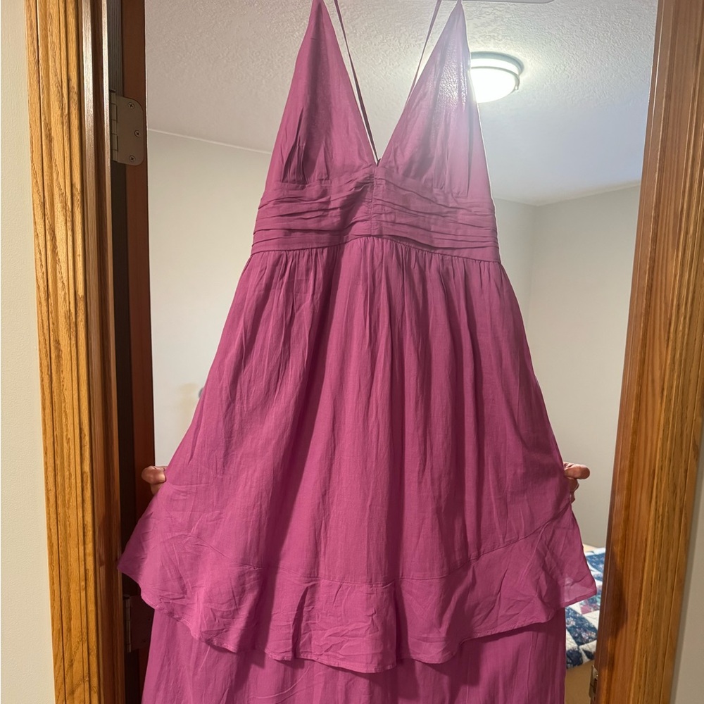 Elegant Pink Spaghetti Strap Dress